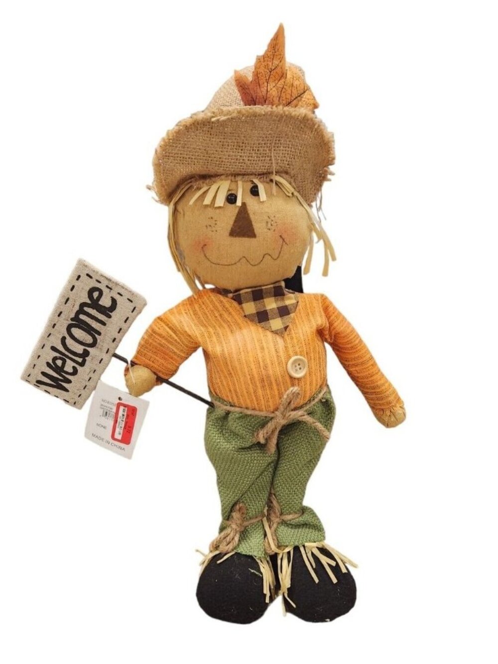 Standing Tabletop Scarecrow 18" Welcome Sign Autumn Decor